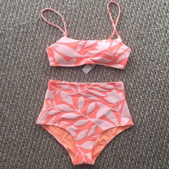 peach high waisted bikini